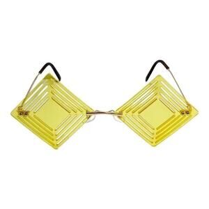 6090 | Yellow Novelty Square Sunglasses with unique cutouts